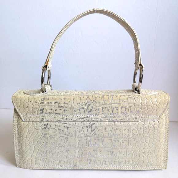 Tosca Blu Handbag Croc Embossed Leather w/ hints of Metallic Silver - Picture 10 of 14